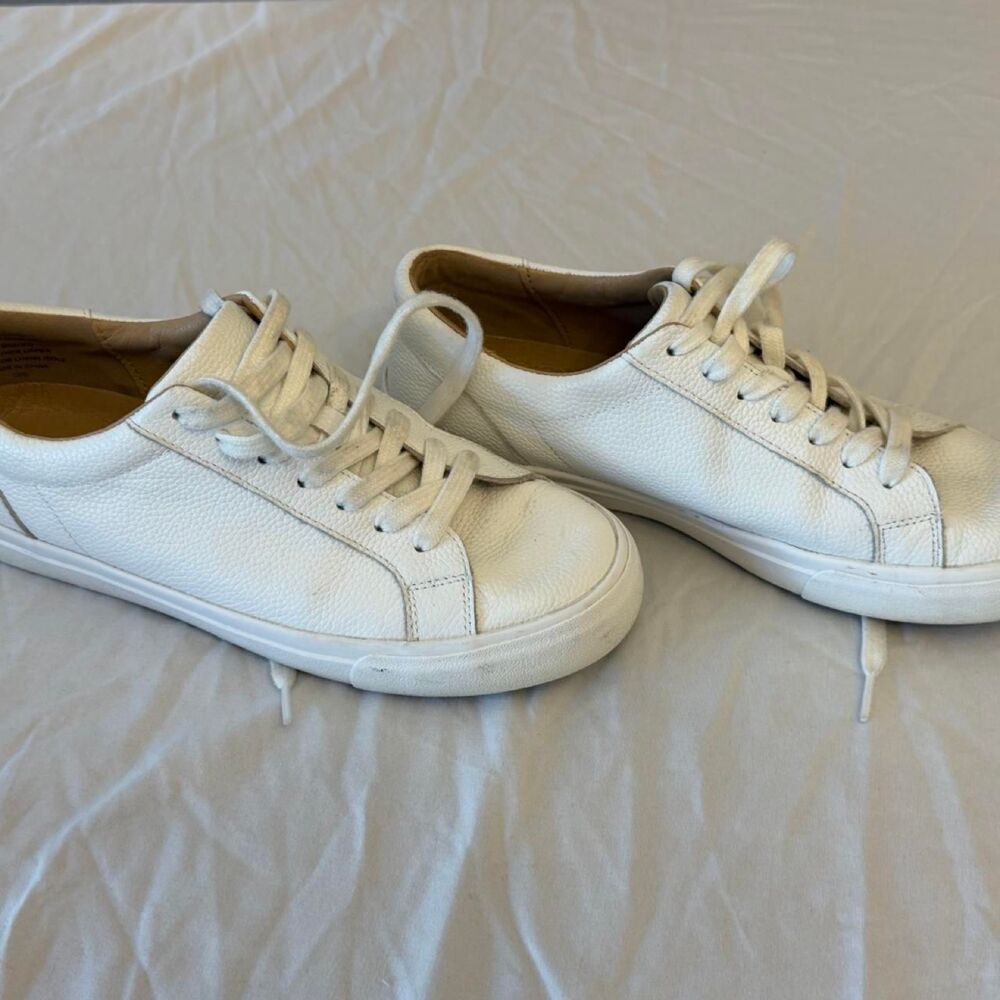 Lucky Brand Divahna White Leather Sneakers Women's Size 9M EU 40 Low Top